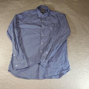 J.Crew Men's Slim Fit Button-Down Pinstripe Shirt 16 35 Blue & White